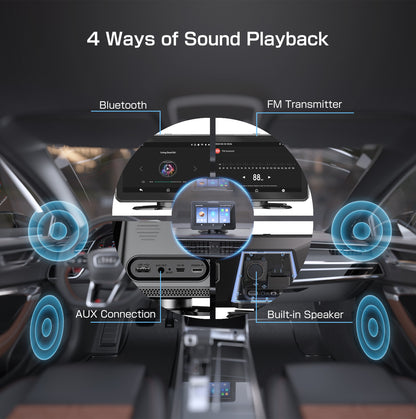 Cosuvow 2023 Latest Wireless CarPlay & Android Auto, Portable 7" HD Car Touch Screen,Apple AirPlay/Miracast/Voice Control/Dual Bluetooth Channel/Local Play/FM/AUX,for 12/24V Car